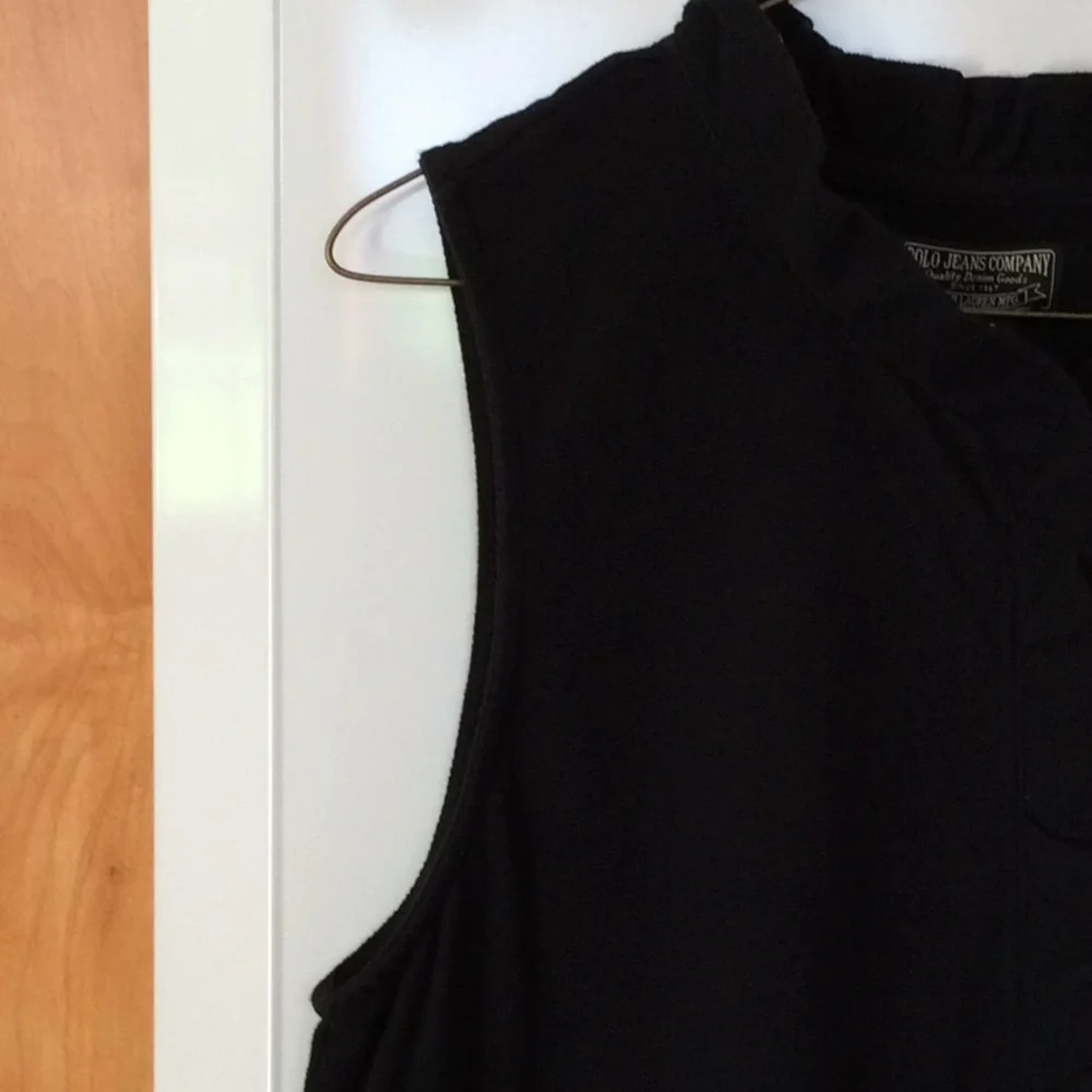 Vintage Ralph Lauren Black Cotton Sleeveless Dress - Picture 6 of 8